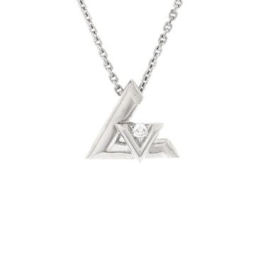 Louis Vuitton LV Volt One Pendant Necklace 18K White Gold with Diamond Small