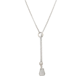 Hermes Kelly Clochette Pendant Necklace 18K White Gold with Diamonds Small