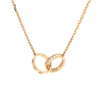 Cartier Love Interlocking Necklace 18K Yellow Gold and Diamonds