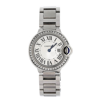 Cartier Ballon Bleu de Cartier Quartz Watch Stainless Steel with Diamond Bezel 28