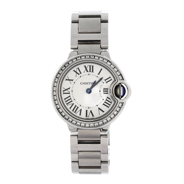 Cartier Ballon Bleu de Cartier Quartz Watch Stainless Steel with Diamond Bezel 28