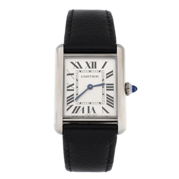 Cartier Must de Cartier Tank Quartz Watch Stainless Steel and Leather 25