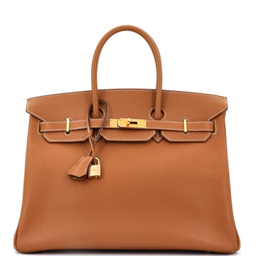 Hermes Birkin Handbag Brown Epsom with Gold Hardware 35