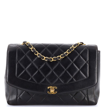 Chanel Vintage Diana Flap Bag Quilted Lambskin Large