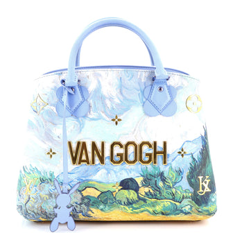 Louis Vuitton Montaigne Handbag Limited Edition Jeff Koons Van Gogh Print Canvas MM