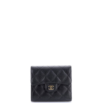 Chanel CC Compact Classic Flap Wallet Quilted Caviar