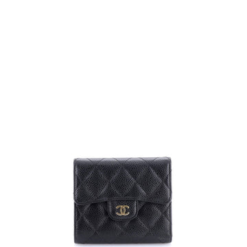 Chanel CC Compact Classic Flap Wallet Quilted Caviar