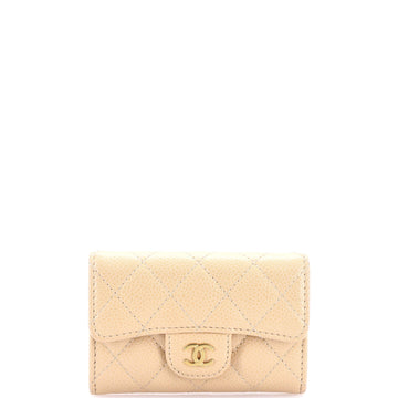 Chanel Classic Flap Card Case Quilted Caviar