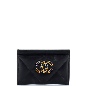 Chanel 19 Card Holder Quilted Leather