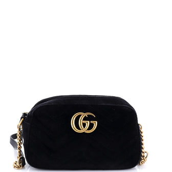 Gucci GG Marmont Shoulder Bag Matelasse Velvet Small