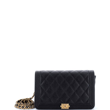 Chanel Boy Wallet on Chain Quilted Caviar