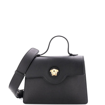 Versace La Medusa Top Handle Tote Bag Leather Black 34488410
