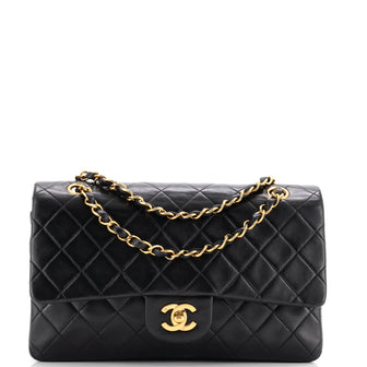 Chanel Vintage Classic Double Flap Bag Quilted Lambskin Medium