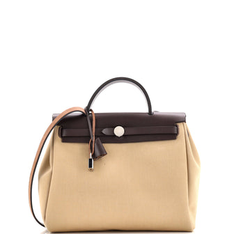 Hermes Herbag Zip Leather and Toile 31