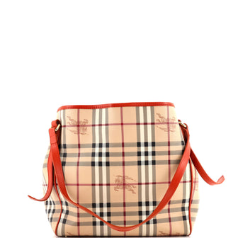 Burberry Canterbury Tote Haymarket Coated Canvas Small