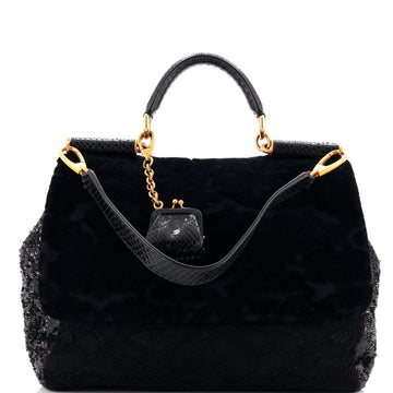 Dolce & Gabbana Soft Miss Sicily Bag Floral Lace Medium