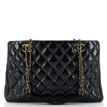 Chanel CC Eyelet Tote Quilted Patent Medium