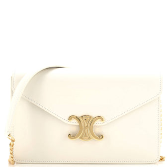 Celine Margo Triomphe Wallet on Chain Leather