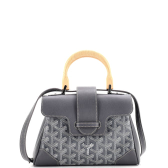 Goyard Saigon Top Handle Bag Coated Canvas with Leather Mini