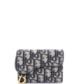 Christian Dior Saddle 5-Gusset Card Case Oblique Canvas