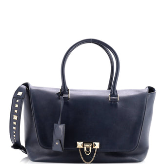 Valentino Garavani Demilune Flap Satchel Leather Medium