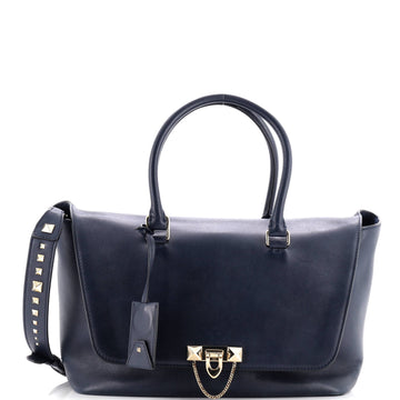 Valentino Garavani Demilune Flap Satchel Leather Medium