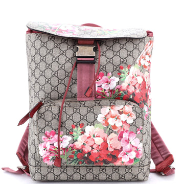 Gucci Buckle Backpack Blooms Print GG Coated Canvas Medium