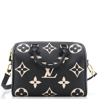 Louis Vuitton Speedy Bandouliere Bag Bicolor Monogram Empreinte Giant 25