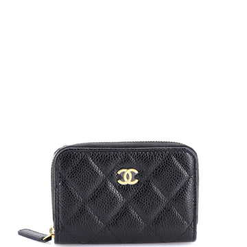 Chanel CC Zip Coin Purse Quilted Caviar Small