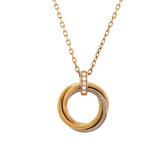 Cartier Trinity Pendant Necklace 18K Tricolor Gold and Diamonds