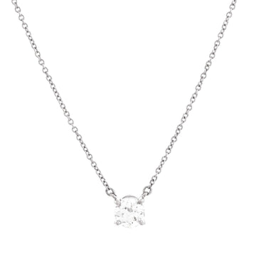 Tiffany & Co. Solitaire Pendant Necklace Platinum with RBC Diamond .61CT
