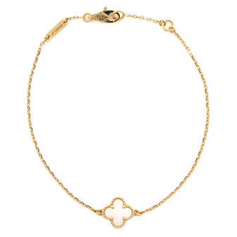 Van Cleef & Arpels Sweet Alhambra Bracelet 18K Yellow Gold and Mother of Pearl