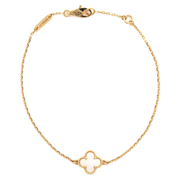 Van Cleef & Arpels Sweet Alhambra Bracelet 18K Yellow Gold and Mother of Pearl