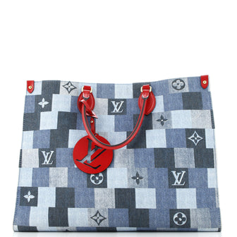 Louis Vuitton OnTheGo Tote Damier and Monogram Patchwork Denim GM