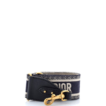 Christian Dior Logo Shoulder Strap Embroidered Canvas