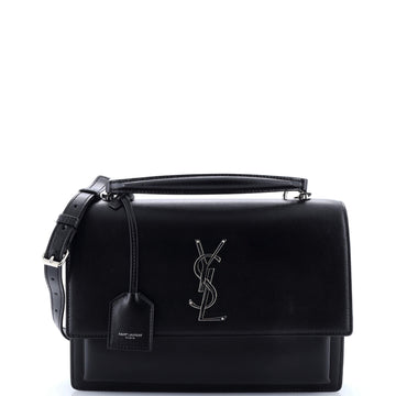 Saint Laurent Sunset Top Handle Shoulder Bag Leather Medium