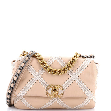 Chanel 19 Flap Bag Crochet Quilted Calfskin Medium