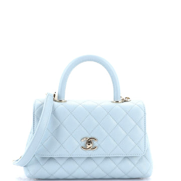 Chanel Coco Top Handle Bag Quilted Caviar Mini