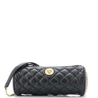 Versace Medusa Chain Zip Shoulder Bag Quilted Leather