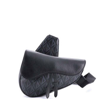 Christian Dior Saddle Crossbody Bag CD Diamond Coated Canvas and Leather