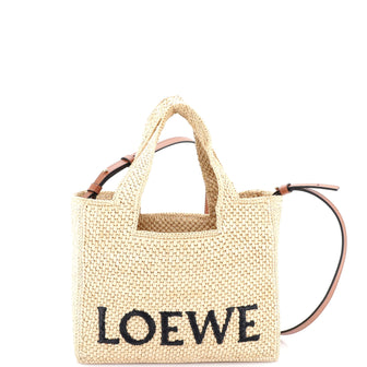 Loewe Paula's Ibiza Logo Convertible Tote Raffia Small