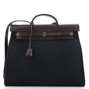 Hermes Herbag Zip Leather and Toile 39