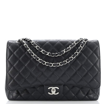 Chanel Classic Double Flap Bag Quilted Caviar Maxi