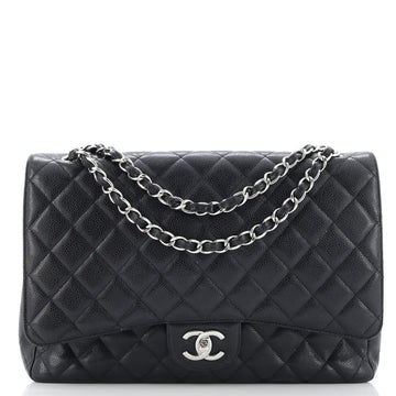 Chanel Classic Double Flap Bag Quilted Caviar Maxi