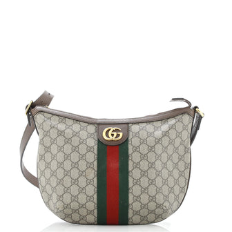 Gucci Ophidia Half Moon Hobo GG Coated Canvas Small
