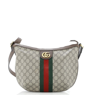 Gucci Ophidia Half Moon Hobo GG Coated Canvas Small