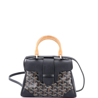 Goyard Saigon Top Handle Bag Coated Canvas with Leather Mini