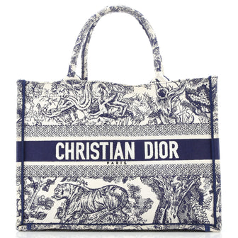 Christian Dior Book Tote Embroidered Canvas Medium