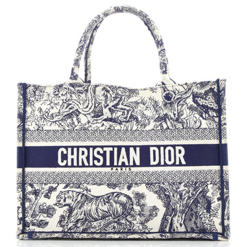 Christian Dior Book Tote Embroidered Canvas Medium
