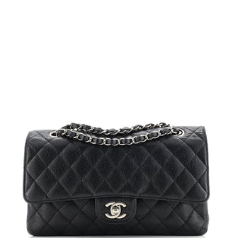 Chanel Classic Double Flap Bag Quilted Caviar Medium